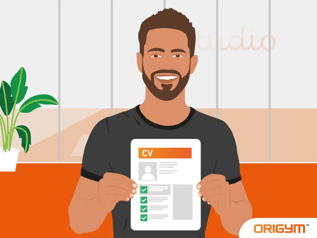 Smiling Man Holding His CV