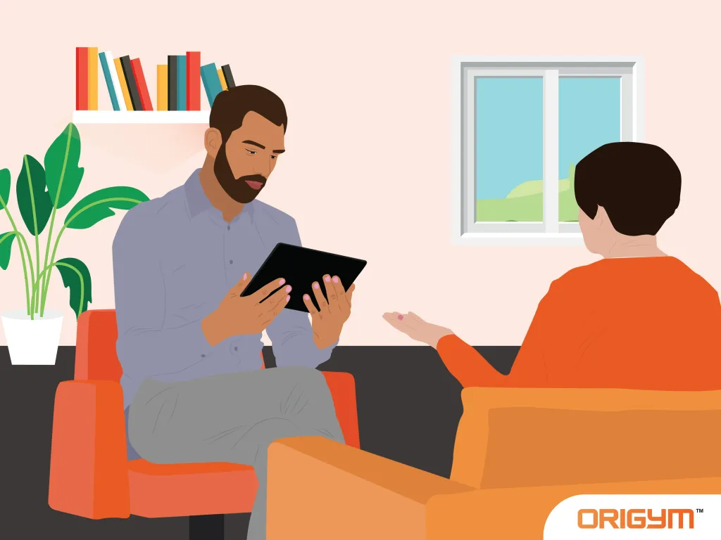 Male Counsellor Listening to Patient
