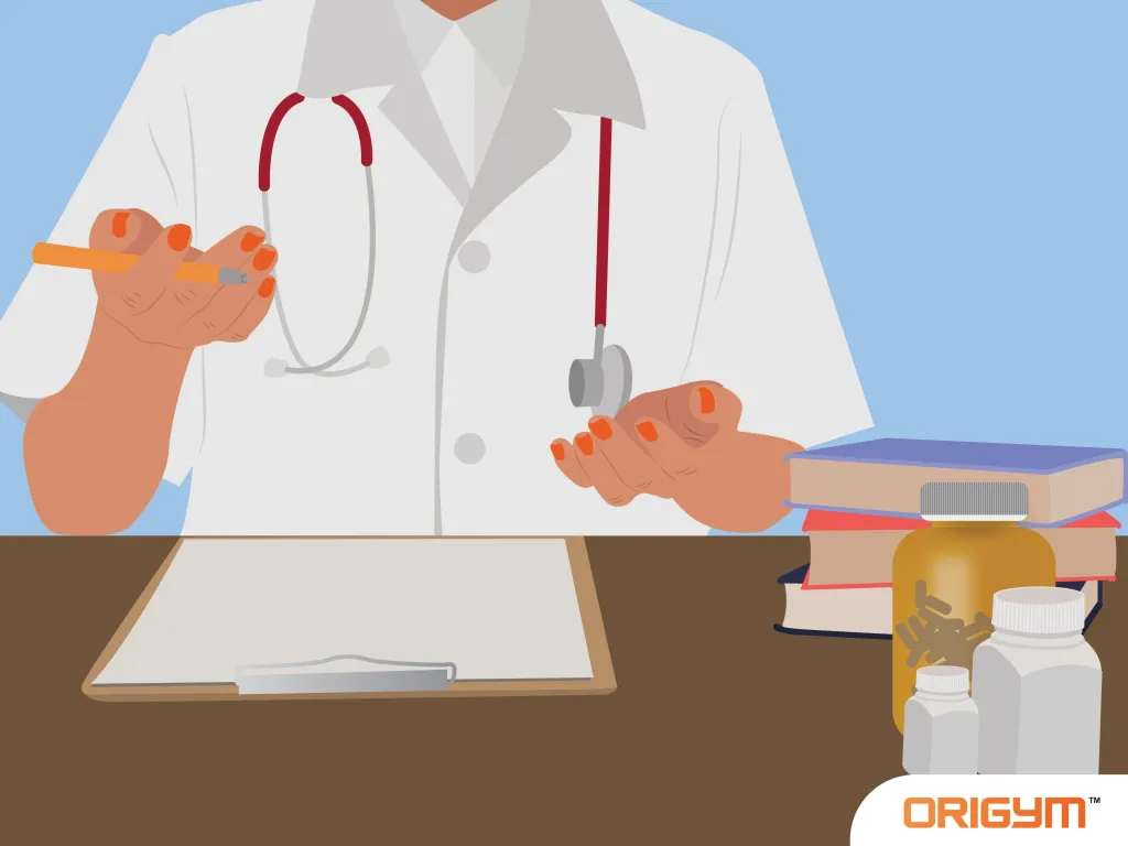 Legal Nurse Consultant Sat at Desk With Clipboard