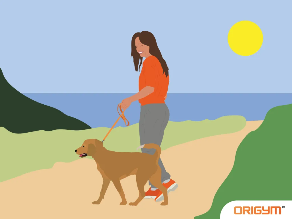 Woman Walking Dog
