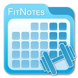 Blue calendar folder icon with a dumbbell, representing FitNotes, one of the best weightlifting apps for tracking workouts