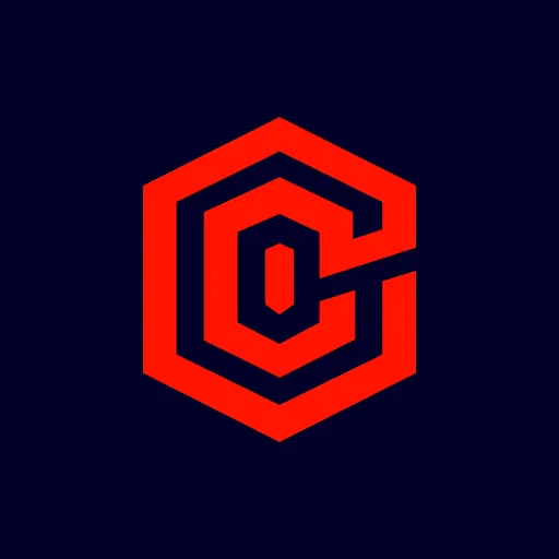 Red hexagon with bold “C” on dark background, representing Centr—one of the best weightlifting apps offering holistic programs
