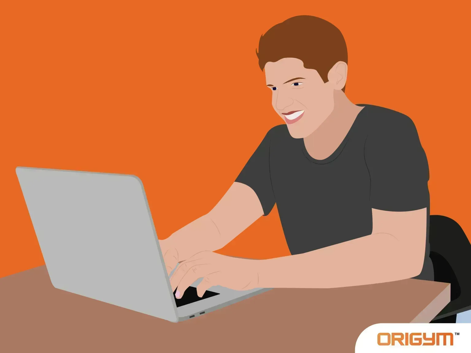 Man typing on laptop happily, enjoying remote opportunities in the best freelance jobs