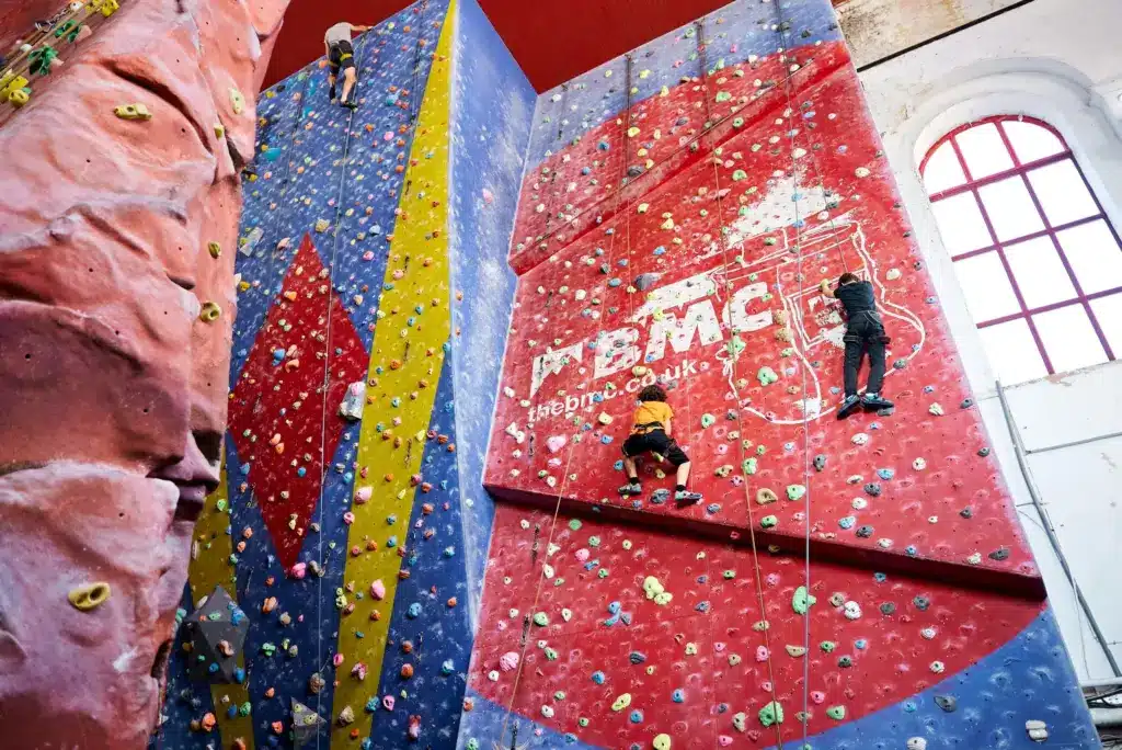 Colourful Climbing Walls Inside Awesome Walls Bouldering Gym in Stockport