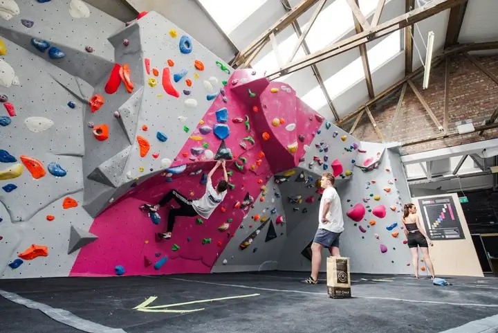 Section of the Inside of the Climbing Hangar Bouldering Gym in Liverpool