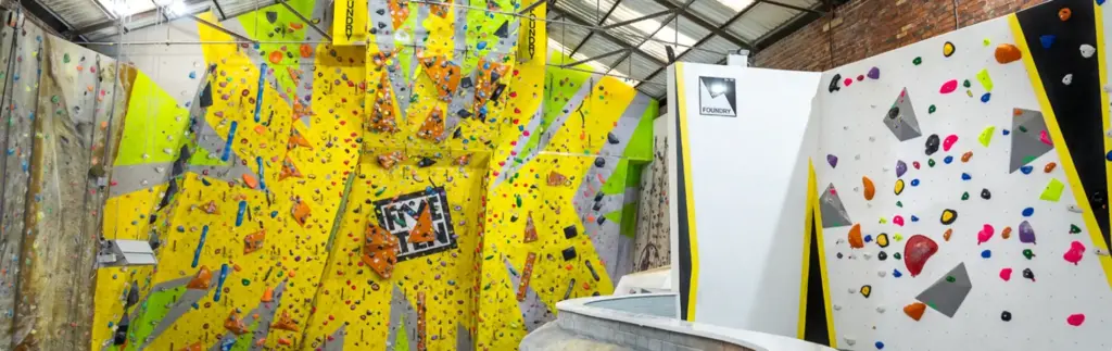 Colourful Interior Climbing Walls of the Foundry Bouldering Gym