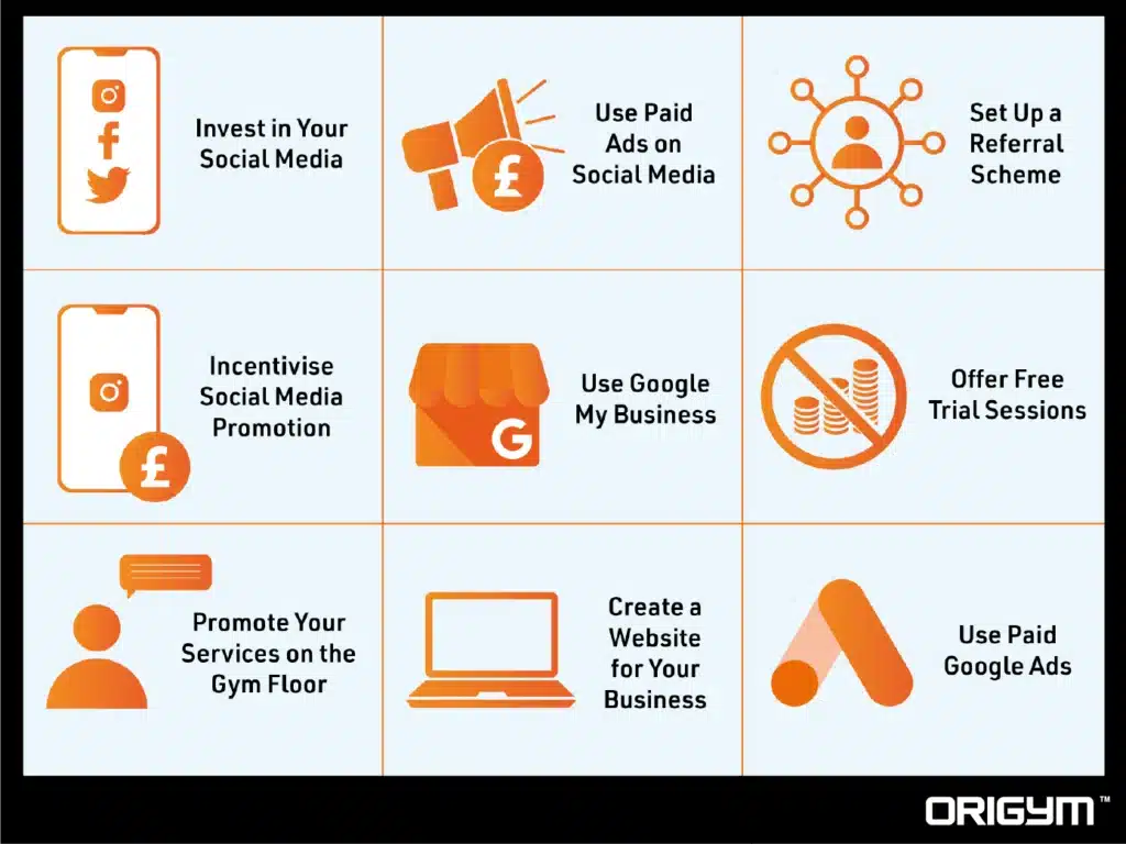Graphic of a Table With 9 Tips for Improving Your Personal Training Strategy