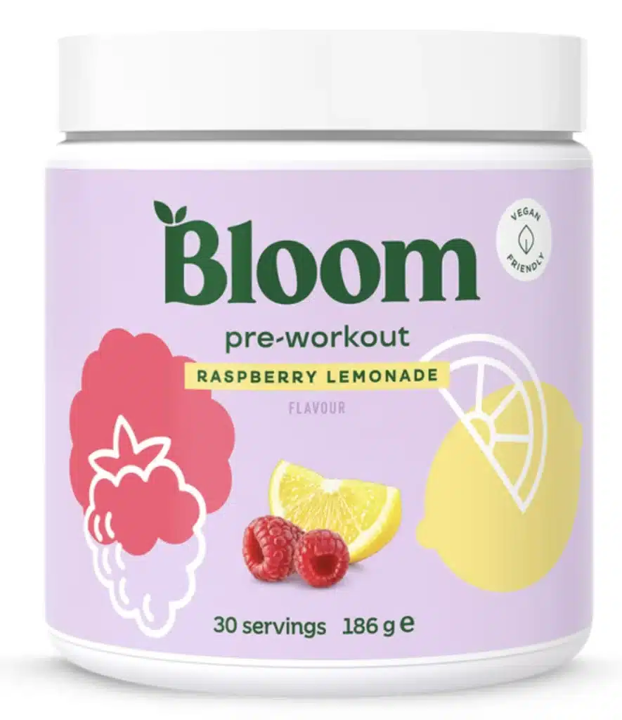 Screenshot of Bloom Pre-Workout Supplement Raspberry Lemonade Flavour