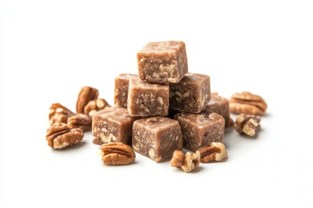 Close Up Image of a Pile of Chocolate Protein Surrounded by Nuts