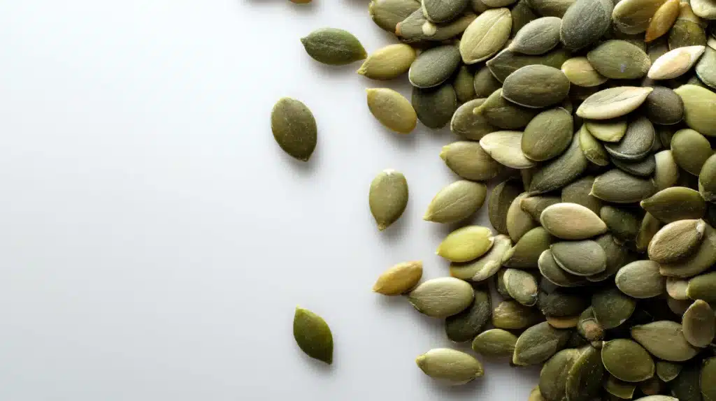 Close Up Image of a Pile of Green Pumpkin Seeds